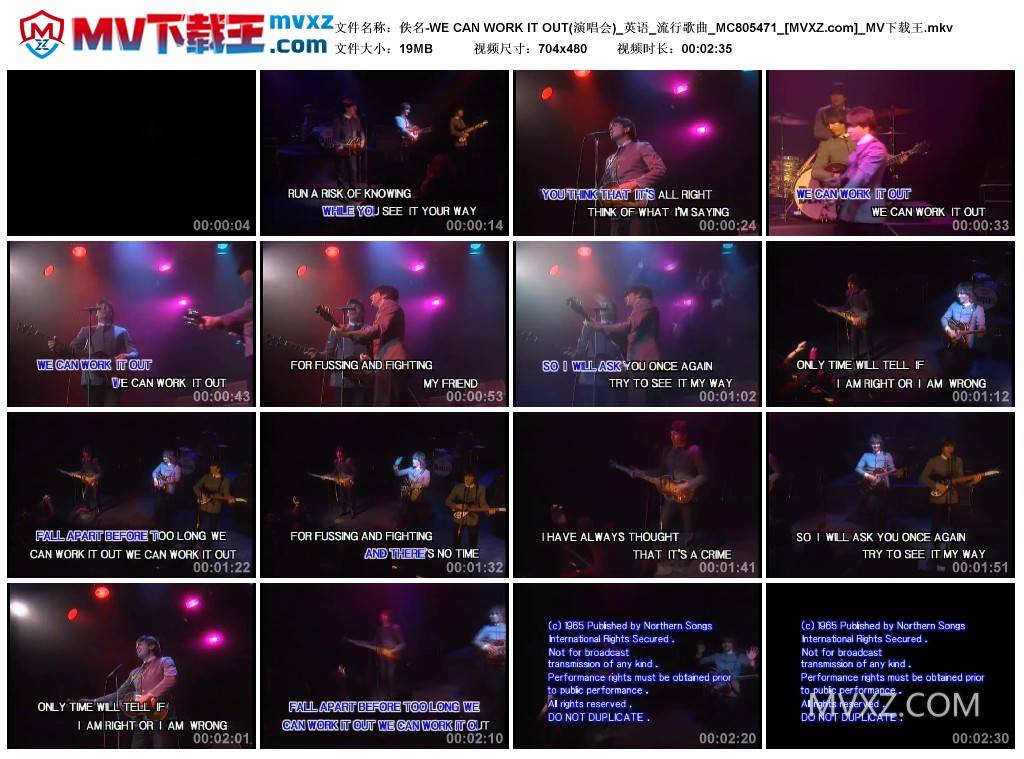 佚名-WE CAN WORK IT OUT(演唱会)_英语_流行歌曲_MC805471